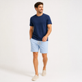 Conjunto Camiseta + Short Linho Betini's - Azul Marinho + Azul Bebê