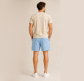 Conjunto Camiseta + Short Linho Betini's - Bege + Azul Bebê