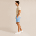 Conjunto Camiseta + Short Linho Betini's - Bege + Azul Bebê