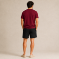 Conjunto Camiseta + Short Linho Betini's - Bordô + Preto