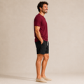 Conjunto Camiseta + Short Linho Betini's - Bordô + Preto