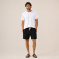 Conjunto Camiseta + Short Linho Betini's - Branco + Preto