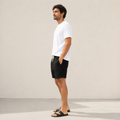 Conjunto Camiseta + Short Linho Betini's - Branco + Preto