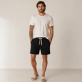 Conjunto Camiseta + Short Linho Betini's - Off + Preto