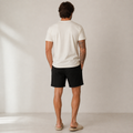 Conjunto Camiseta + Short Linho Betini's - Off + Preto