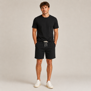 Conjunto Camiseta + Short Linho Betini's - Preto + Preto